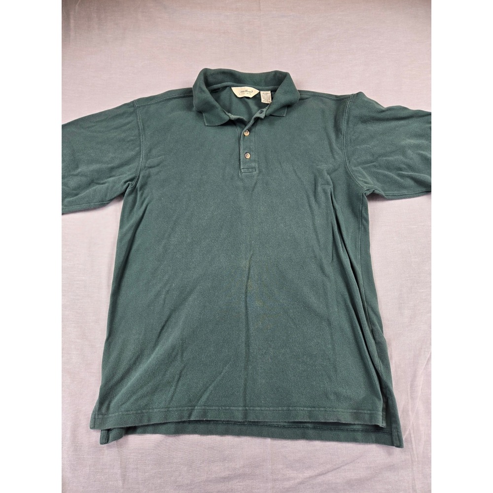 Eddie Bauer Mens Short Sleeve Cotton Pique Polo Shirt Green Small S/P